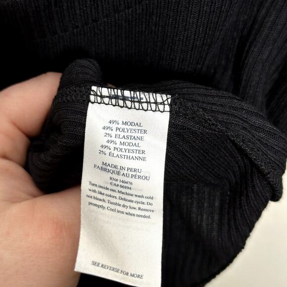 FAHERTY Legend Rib Monroe Bodysuit In Black {A54} - Picture 6 of 7